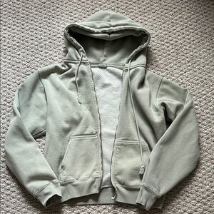 John Galt Sage Green Hooded Zip-Up Sweatshirt